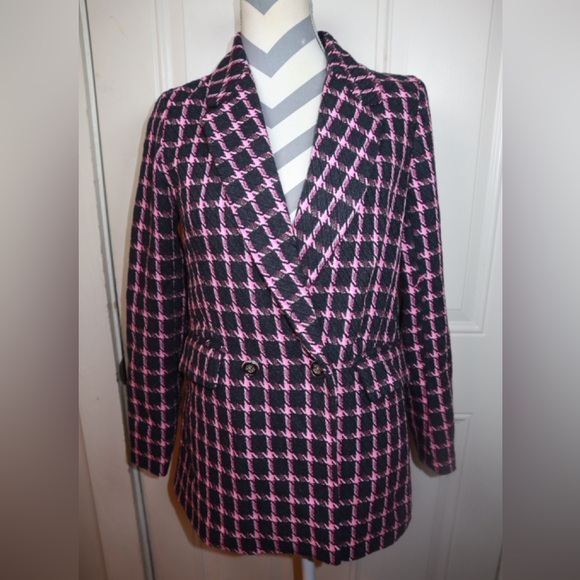 NWT Rachel Zoe Tweed Blazer Jacket Pink SIZE XS - Picture 1 of 3